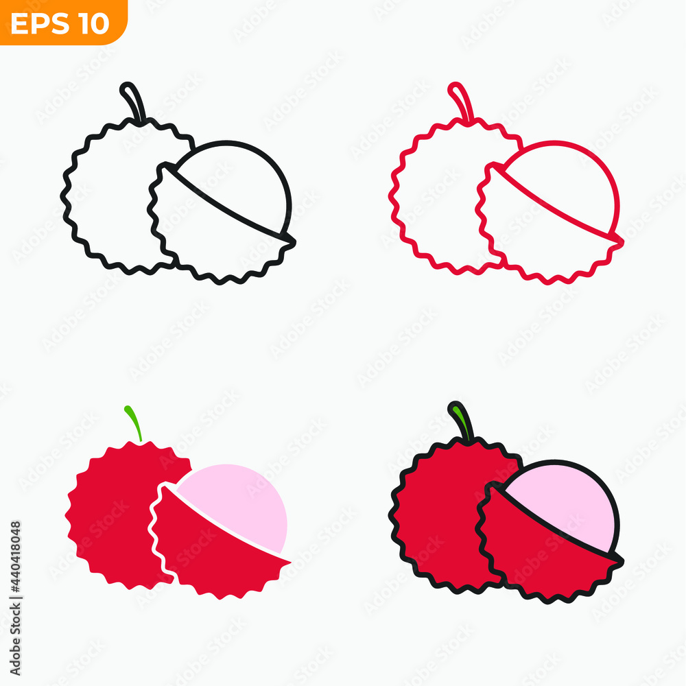 lychee fruits icon symbol template for graphic and web design ...