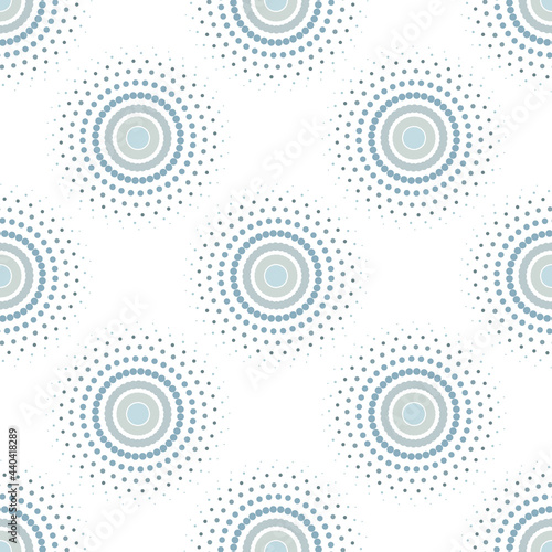 Screen printing seamless pattern. Radiant abstract vortex. Circular pattern. Pop art round halftone. Whirligig, eyeball. Dotted print.