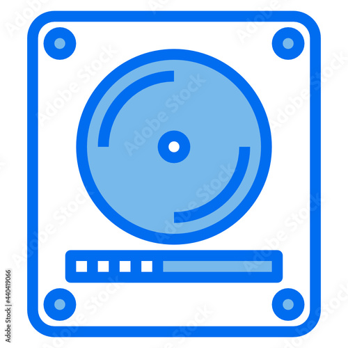 harddrive blue line icon