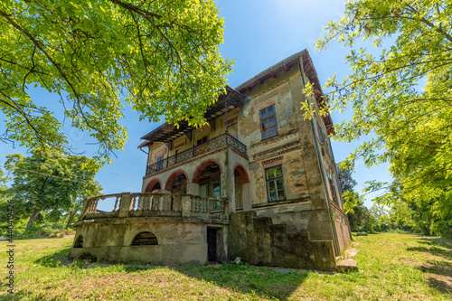 Jarkovci, Serbia - June 05, 2021: The summer house Pejacevic was built at the end of the 19th century. Today it is a village primary school photo