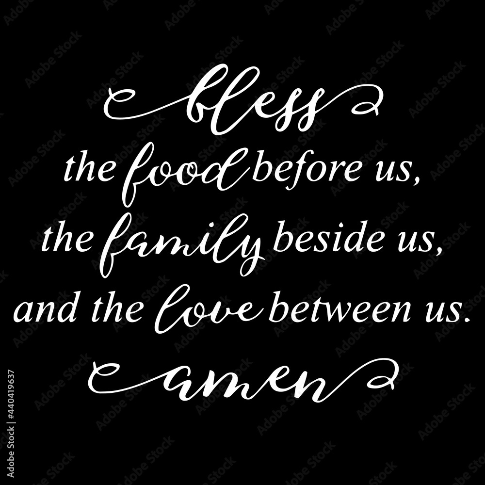 bless amen on black background inspirational quotes,lettering design