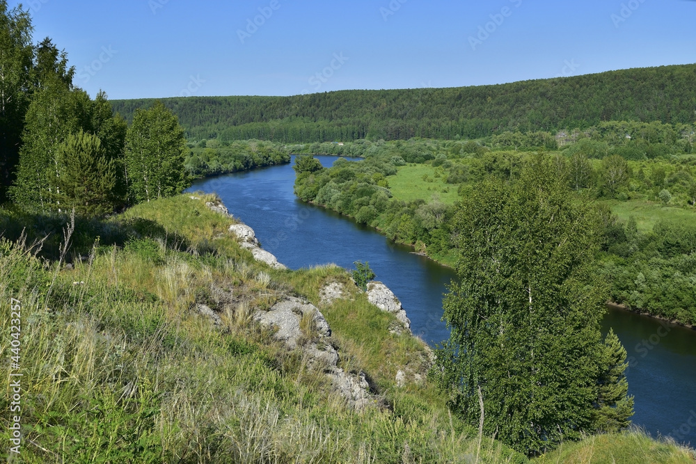 Panorama of the Sylva River from the top of Mount Grekhovskaya