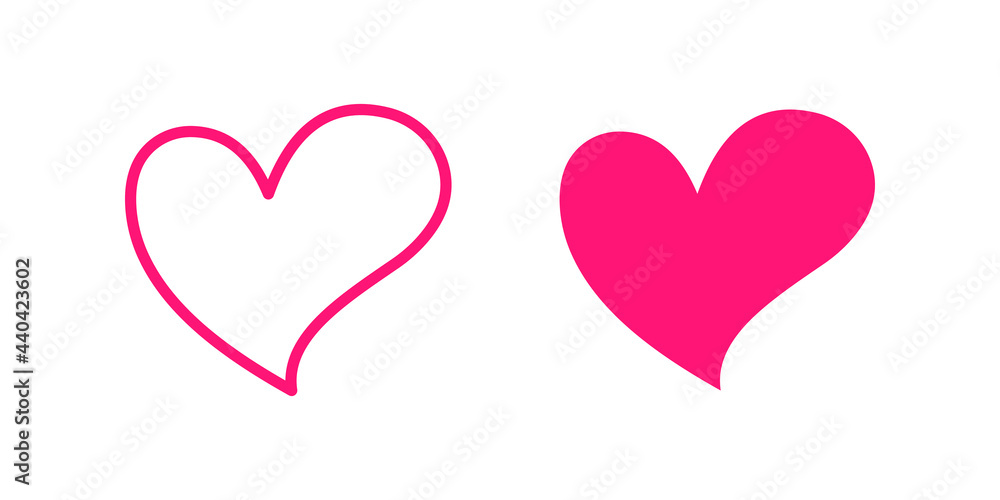 Heart vector icon for graphic design. Heart vector with brush tool