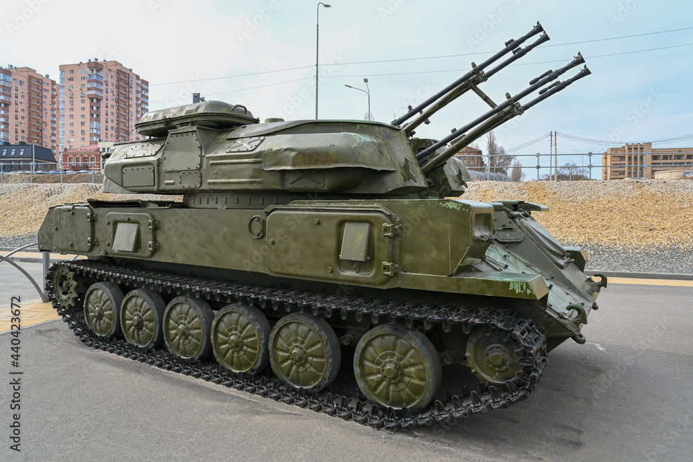 Military equipment on the streets of Volgograd.