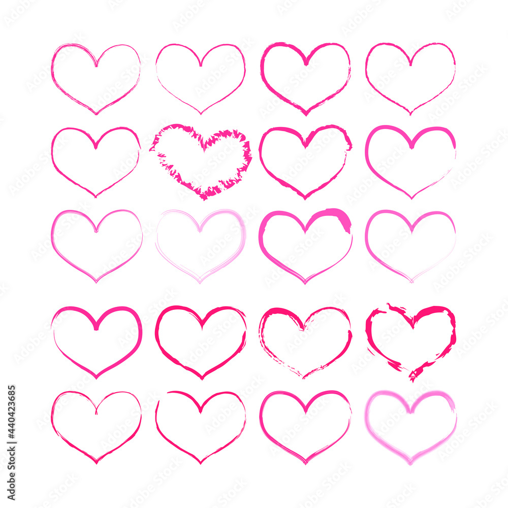 Heart vector icon for graphic design. Heart vector with brush tool Heart vector icon for graphic design. Heart vector with brush tool