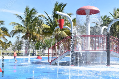 Waterpark splashpad 8n Key West Florida community park.