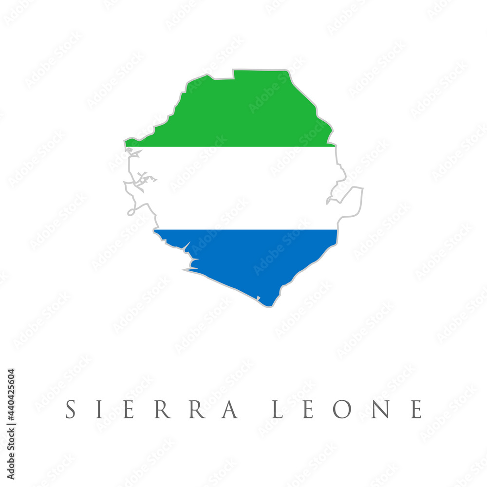 map of sierra leone with the image of the national flag. Sierra Leone ...