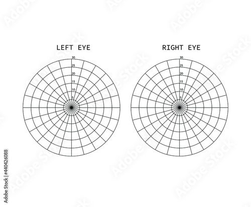 Amsler test grid. Eye scotoma chart. Oculist Vector printable chart retina examination. Grid with dot in centre. Vision control.