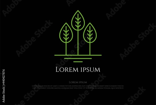 Simple Minimalist Plant Leaf for Nature Garden Environment Logo Design Vector