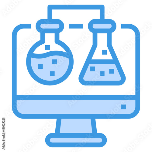 Science blue outline icon