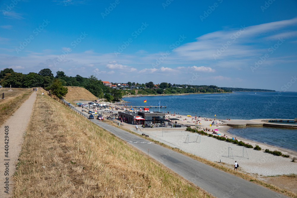 Summer on beach in Fredericia -,Denmark,scandinavia,Europe