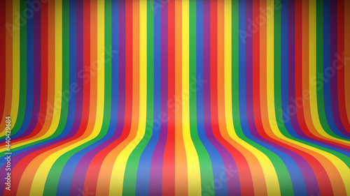 Studio backdrop with colorful rainbow pride stripes. LGBT summer event background