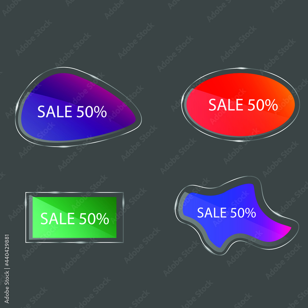 Glossy plastic material style. Origami paper. Special Price Sale labels Glossy plastic material style. Origami paper. Special Price Sale labels