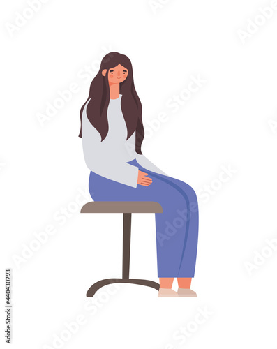 smiling woman sitting