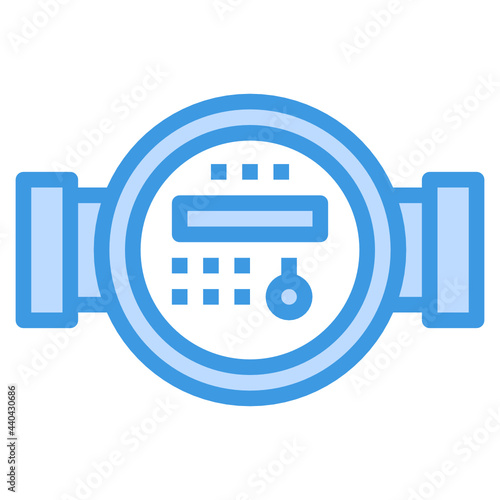 Meter blue outline icon