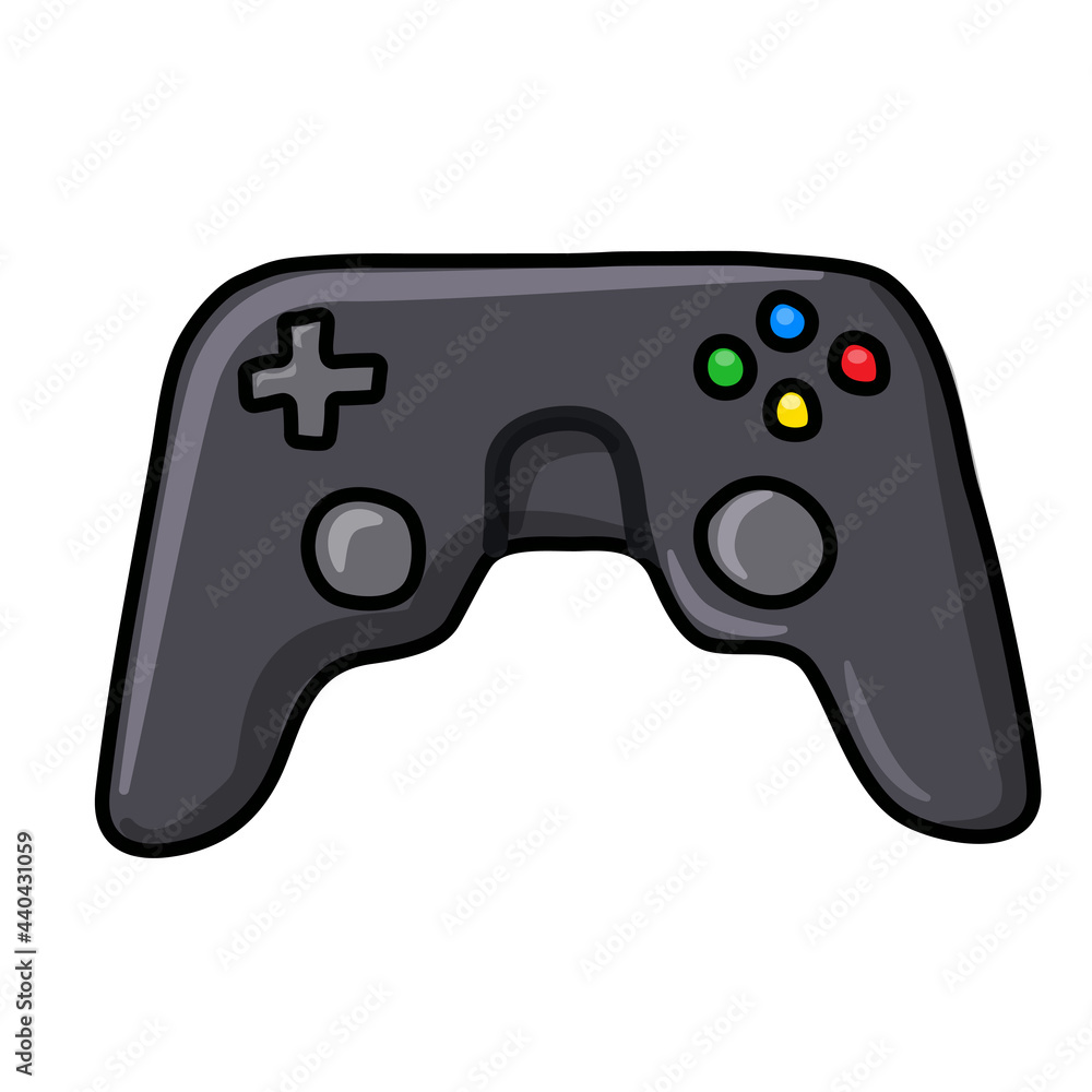 illustration of the game console cartoon icon on the white background illustration of the game console cartoon icon on the white background