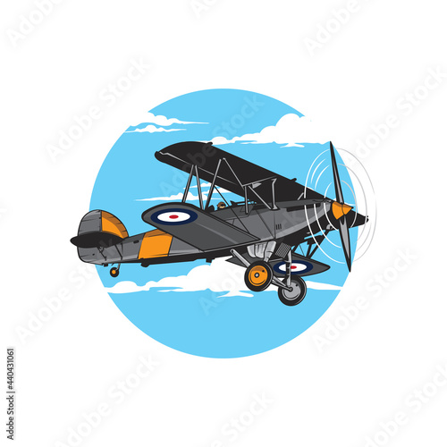 Vintage air plane vector illustration, perfect for t shirt design