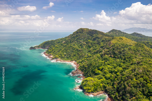 Taboga Island Aerial View. Tropical island located  in the Pacific near Panama City Panama.