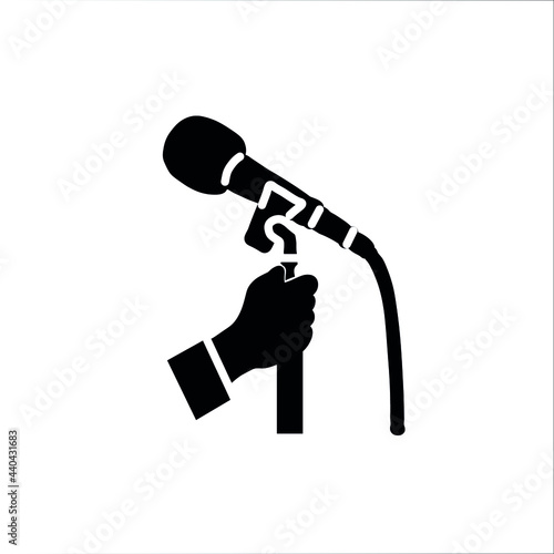 hand holding microphone