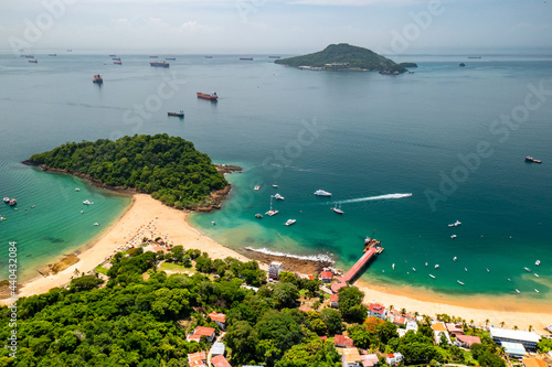 Taboga Island Aerial View. Tropical island located  in the Pacific near Panama City,Panama. photo