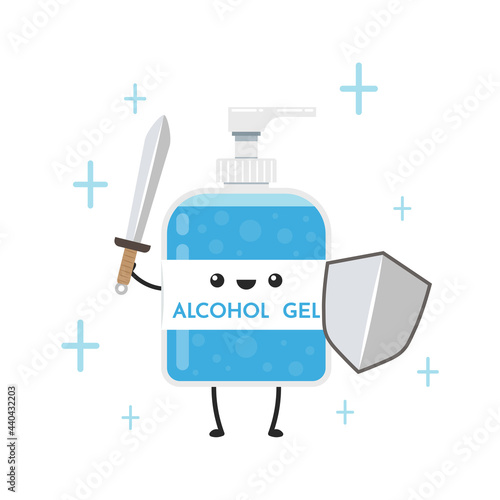 Alcohol gel. Alcohol gel character design. Hand wash gel vector.