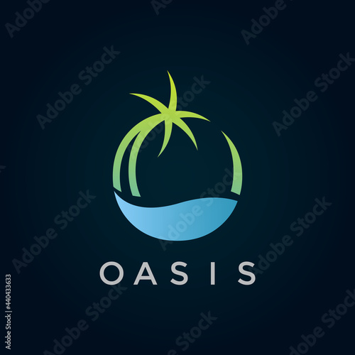 Obraz na płótnie Oasis Flat Logo Vector