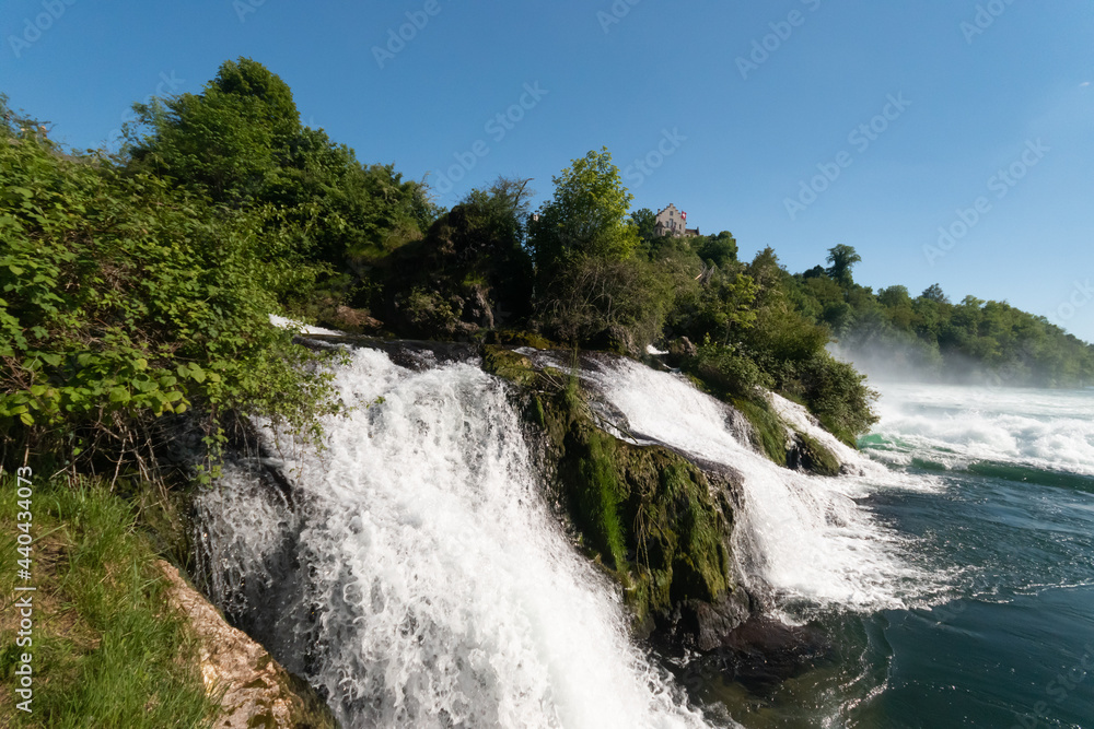 Splashing water at the incredible rhine falls in Switzerland 28.5.2021