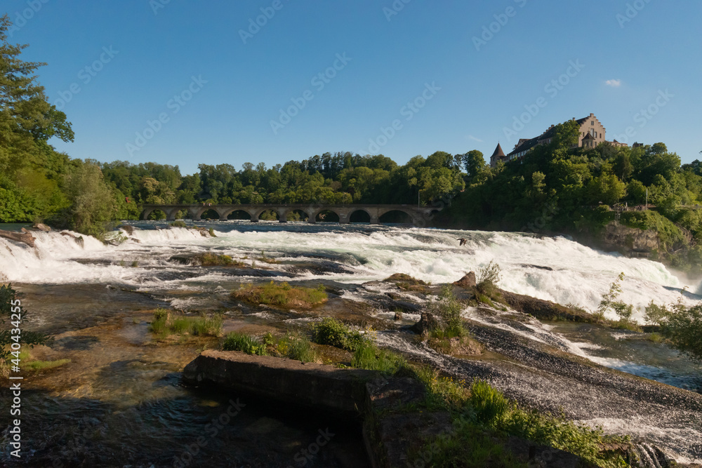 Splashing water at the incredible rhine falls in Switzerland 28.5.2021 Splashing water at the incredible rhine falls in Switzerland 28.5.2021