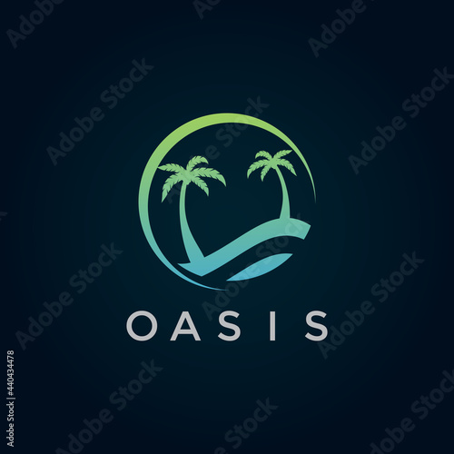 Fotografia Oasis Logo Vector