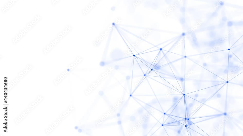 Abstract background with moving dots and lines. Network connection structure. Futuristic illustration. Digital technology design. 3d rendering.