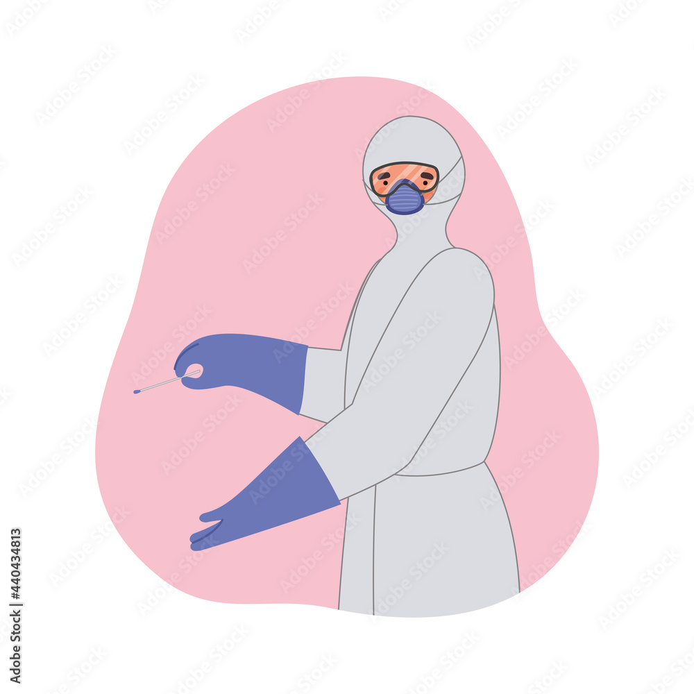 Fototapeta premium covid test with nurse