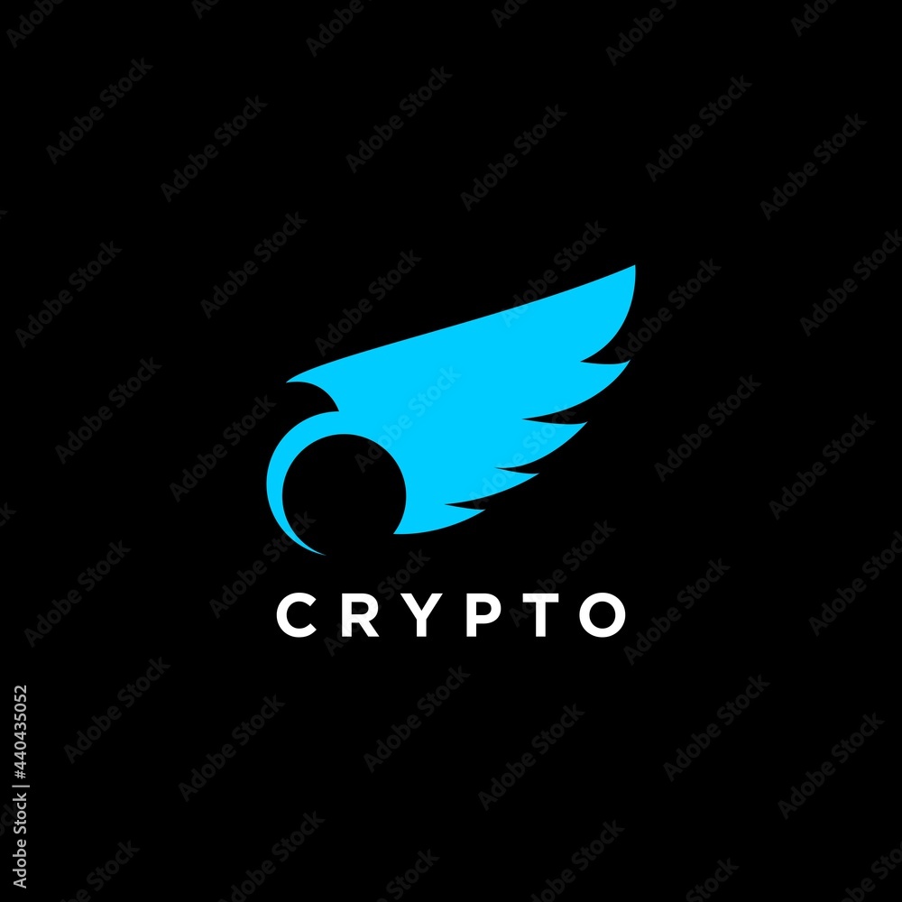 Fototapeta premium Abstract Cryptocurrency Logo on Dark Background