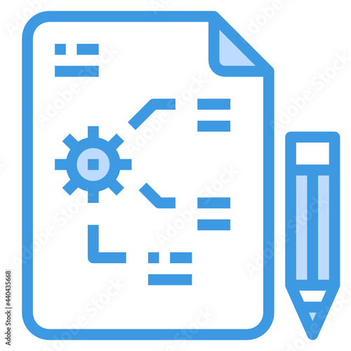 Analysis blue outline icon