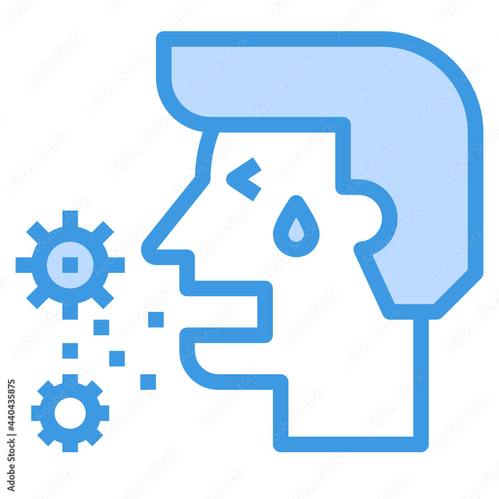 Sneezing blue outline icon Sneezing blue outline icon