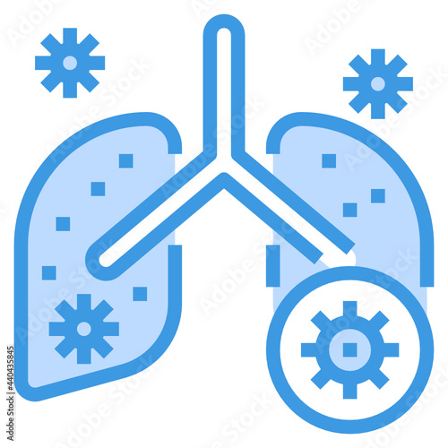 Pnemonia blue outline icon