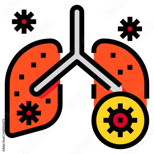 Pnemonia filled outline icon