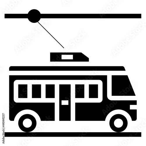 trolley glyph icon