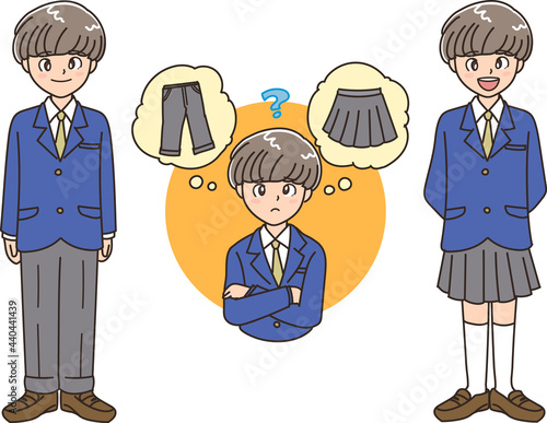 中高生　制服の自由化　ジェンダーレス
