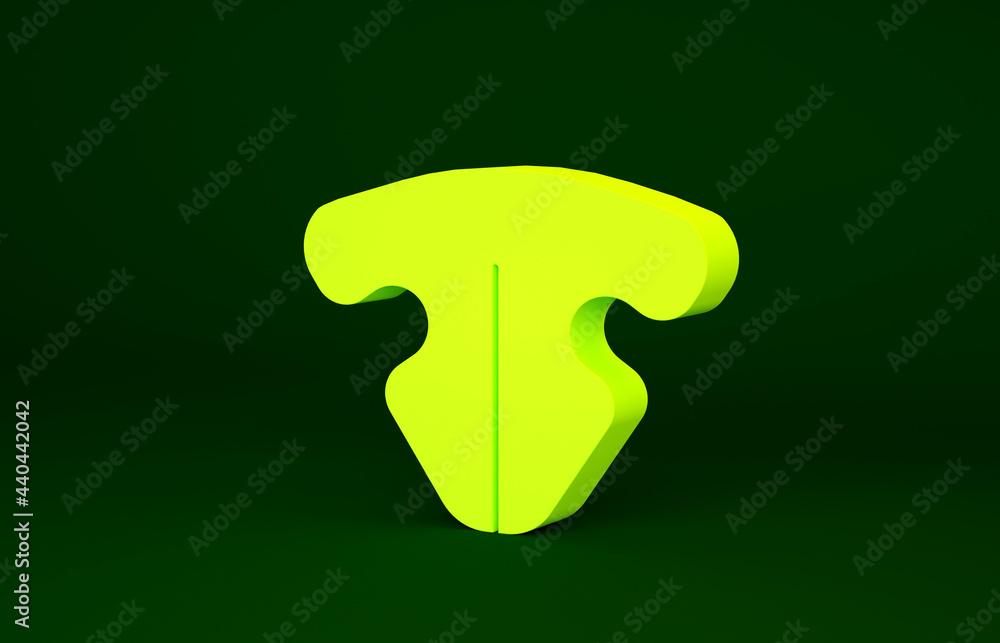 Yellow Cat nose icon isolated on green background. Minimalism concept. 3d illustration 3D render Yellow Cat nose icon isolated on green background. Minimalism concept. 3d illustration 3D render