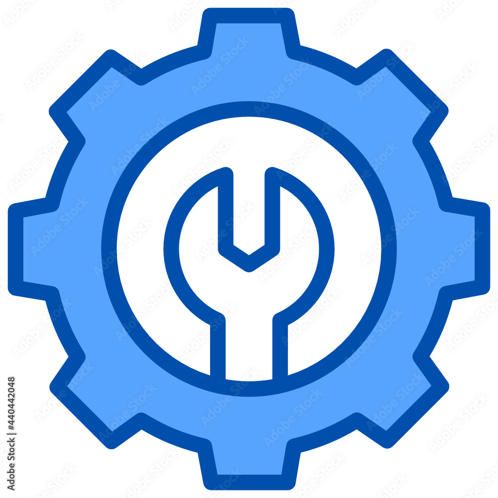 gear blue style icon