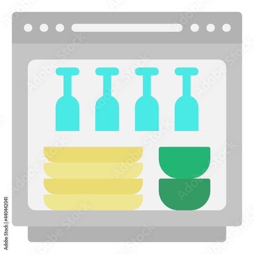 dish washer flat icon