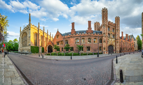 St. John's street panorama in Cambridge. England
