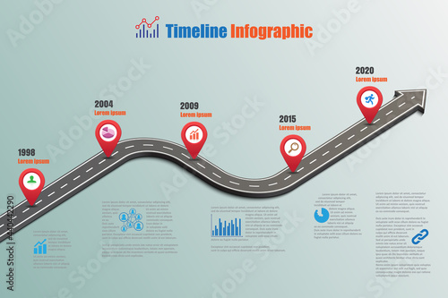 Business roadmap timeline infographic icons designed for abstract background template element modern diagram process web pages technology digital marketing data presentation chart Vector illustration