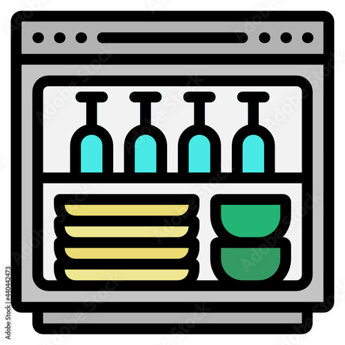 dish washer line icon