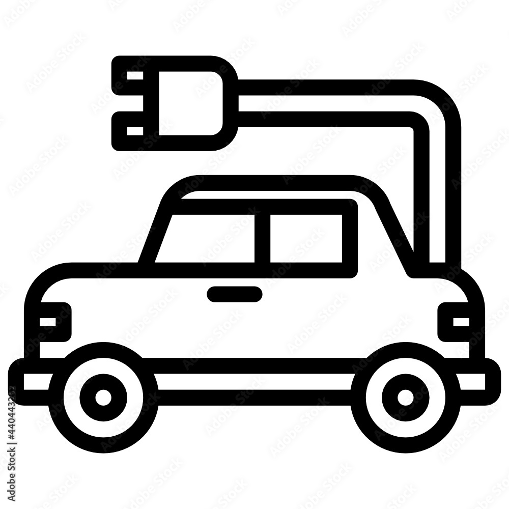 electronic car outline style icon