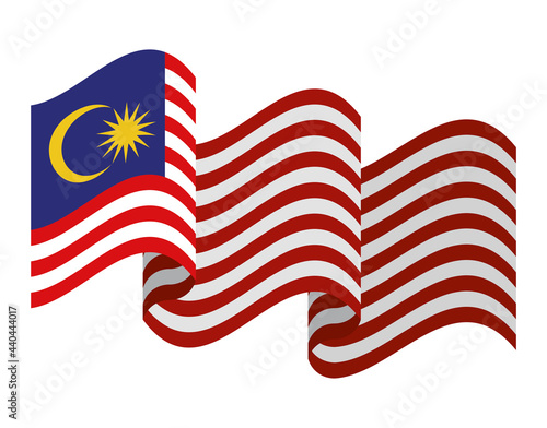 waved malaysia flag illustration