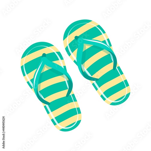 Rubber slippers for the pool or beach. Summer vacation. Beach accessory.
