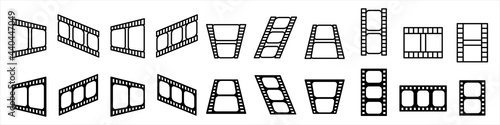 Film strip icon isolated on white background. tape photo film strip frame, Video Film strip roll, Vector illustration