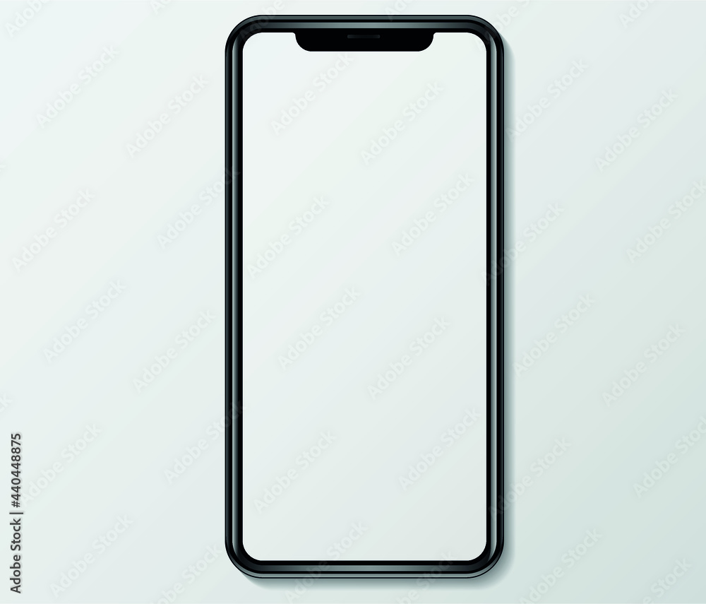 Realistic smartphone mockup. Cellphone frame with blank display, front view. Vector Realistic smartphone mockup. Cellphone frame with blank display, front view. Vector