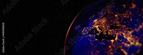 Planet earth globe view photos from space showing realistic earth surface and world map as in outer space point of view . Elements of this image furnished by NASA.
